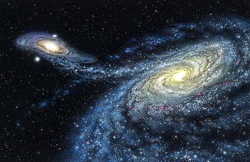 Galaxy Collision - Milky Way and Andromeda